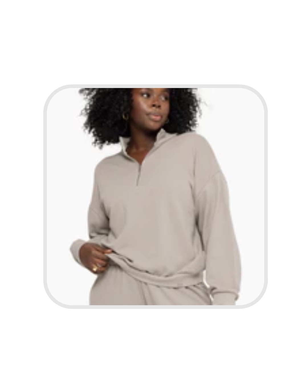 SET Active Women's Taupe Half-Zip Pullover Sweatshirt
